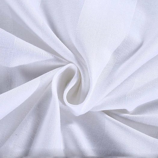 Белые Простые жаккардовые простыни в полоску из хлопка для отеля