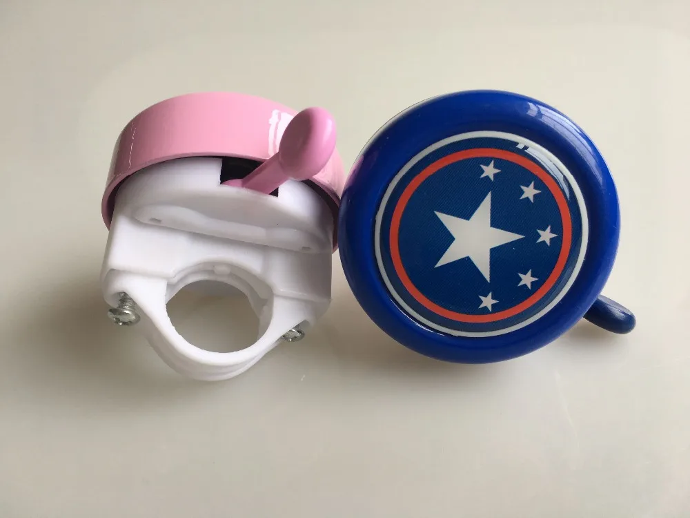 Bike Ring Bell Cheap Custom Design Logo Cartoon Pattern Marvel 56MM Kids City Bike Steel Plastic Epoxy Sticker Bicycle Bell
