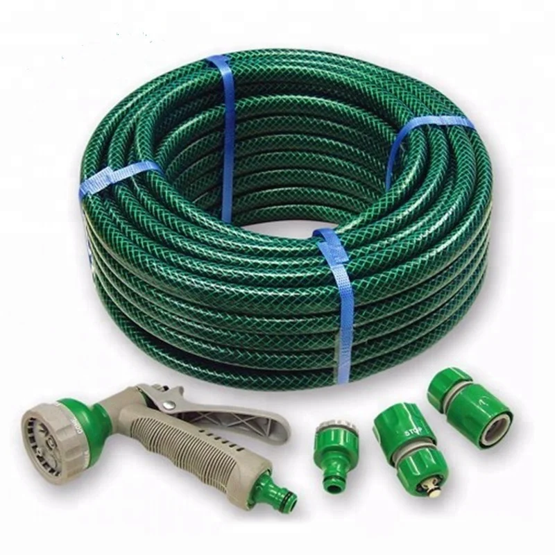 Plastic Discharge Hose Flexible Conduit Tube Customized Color / Size PVC Garden Water Hose Pipe With Connector Reel