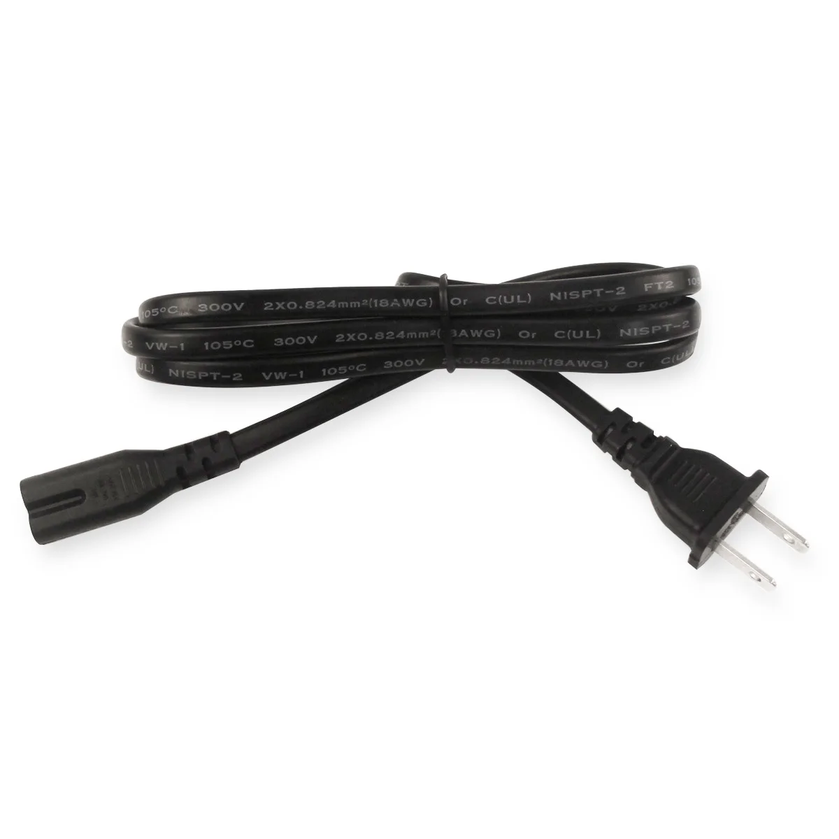 ac extension Cable PVC black us male to female Nema5-15P splitter y type power cord 25