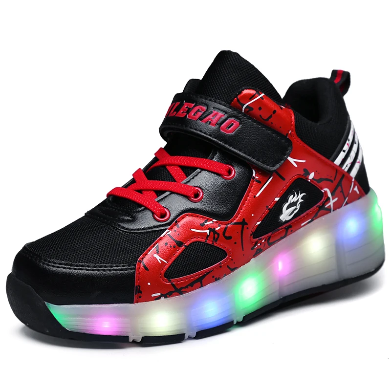 Детская обувь для роликовых коньков с двойными колесами, спортивные кроссовки