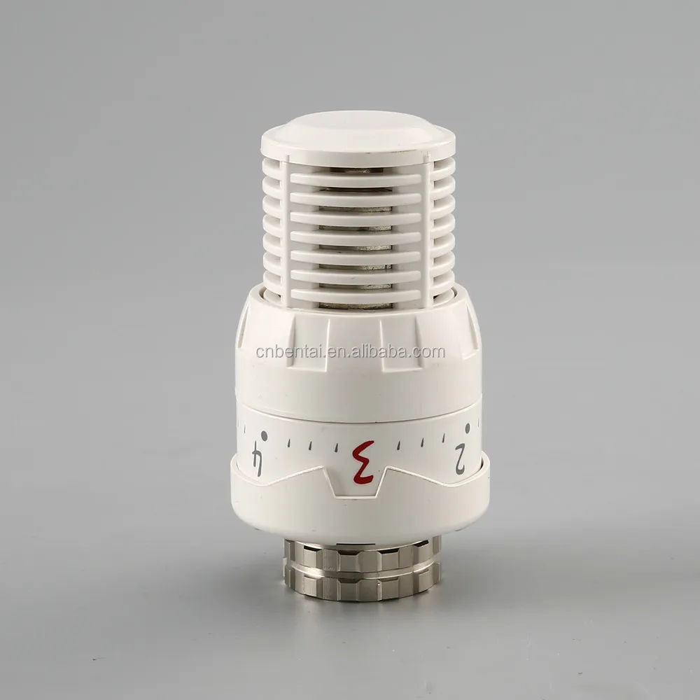 White thermostatic head Liquid sensor for Brass TRV chrome plated angled lockshiled valve