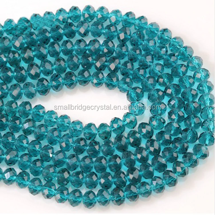 6mm Making jewelry DIY Blue Zircon color rondelle glass beads