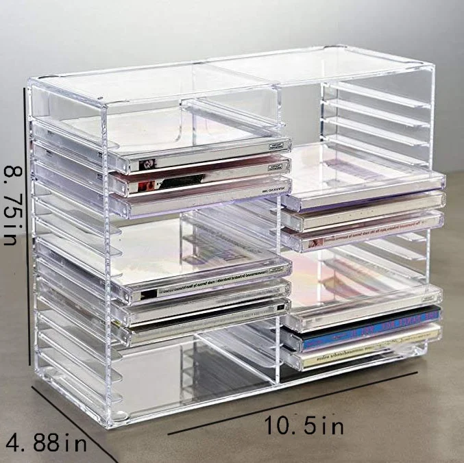 Clear Acrylic CD Shelf Media Storage and Organization Shelf