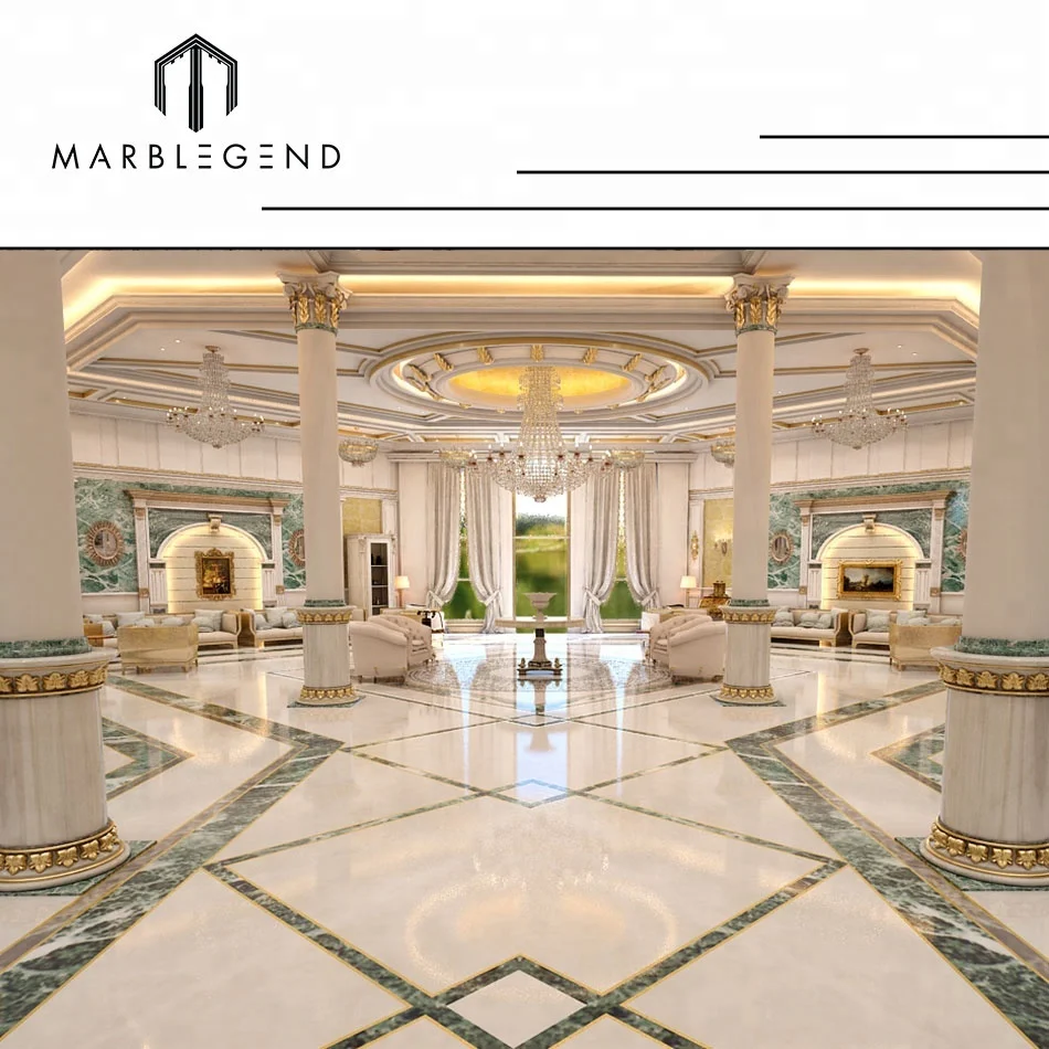 Qatar Private Palace and Majlis Project White Nano Crystal Glass Stone Panel Flooring Tile