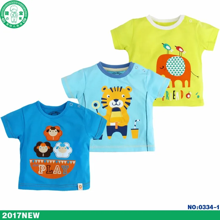 Оптовая продажа, летняя Экологически чистая детская футболка унисекс из 100% хлопка с милым принтом, детская одежда