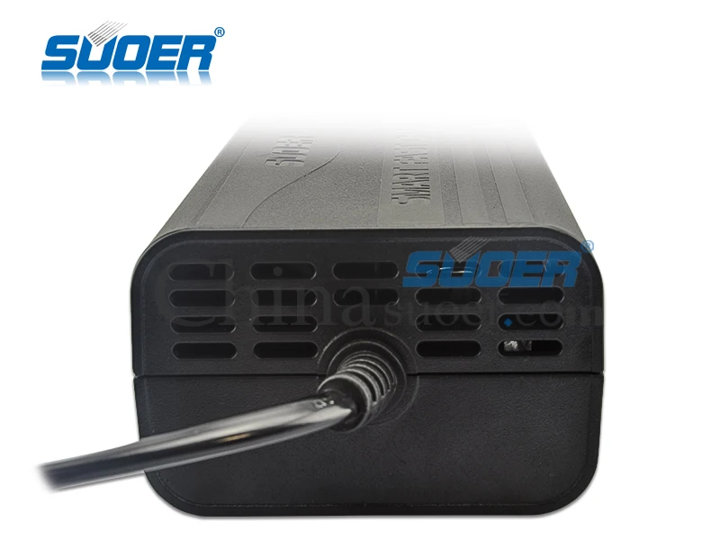 Suoer 12V 3A Smart Fast Charging Universal Car Charger Electric DC & AC Port for Lead Acid Battery Auto & Solar Vehicles