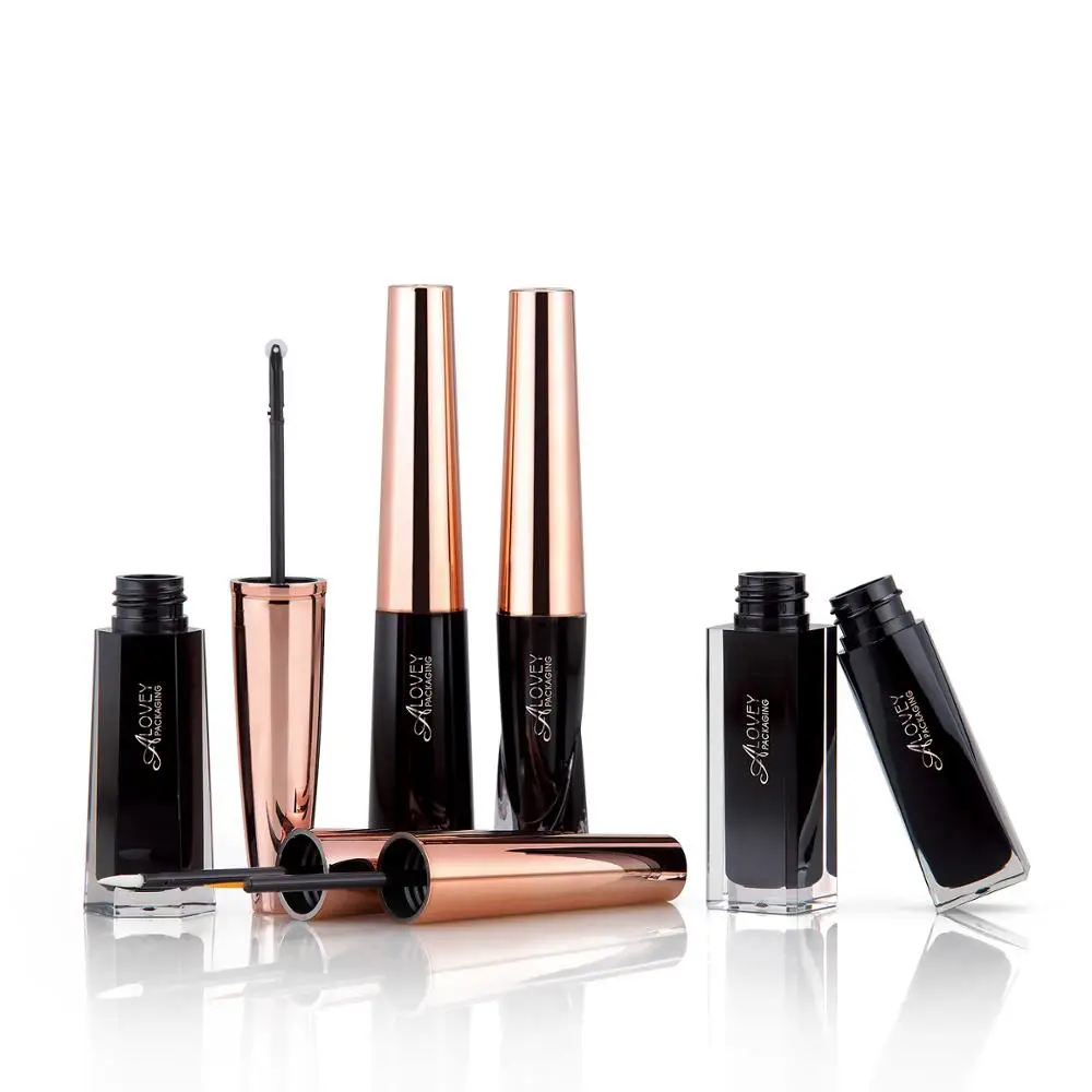 Manufacturer price empty liquid eyeliner containers with metallic rose gold cap