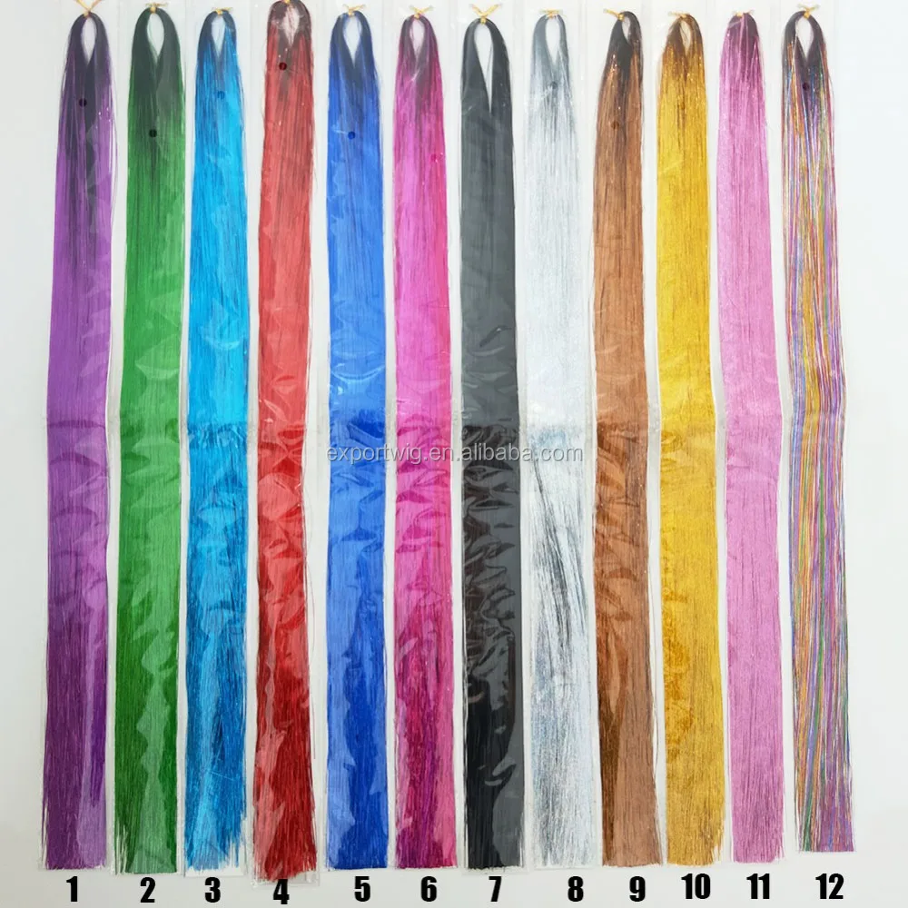 Tinsel per Capelli Scintillante, Glitter in Seta per Extension Sintetiche, Accessori per Capelli Arcobaleno Luccicanti