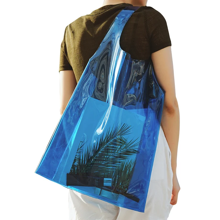 Reasuble Eco Large Waterproof Vinyl Jelly Clear Shopping Handbag Custom  Transparent Neon Plastic PVC Tote Beach Bag - China Reusable Bag, Tote Bag