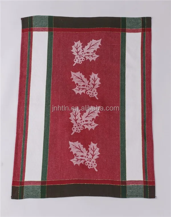 Рождественские небеленные хлопчатобумажные полотенца из жаккардового полотна на заказ