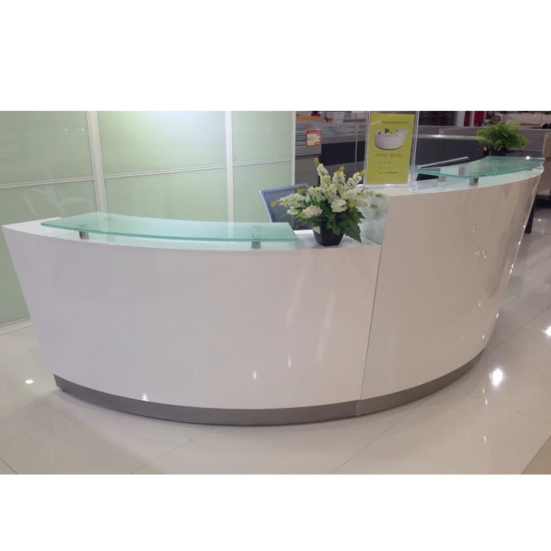 LUX Design Low Price  Simple  Wooden  MDF Shop Checkout Counters Design Furniture Store Counter Reception Desk
