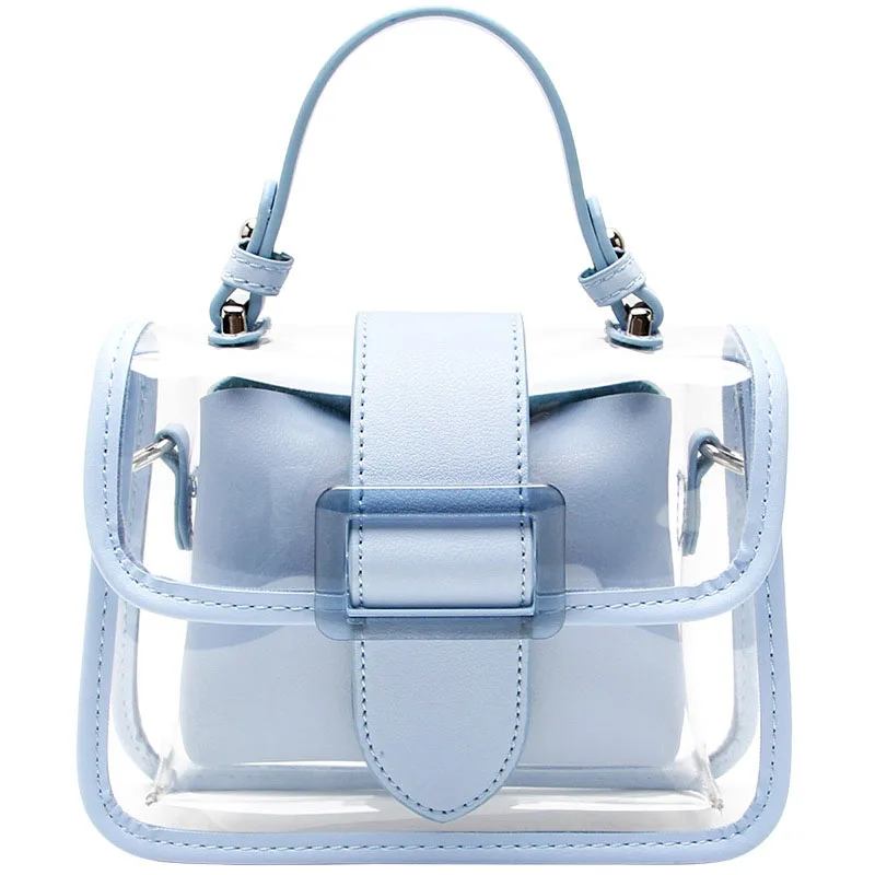 Transparent Bag with Chain Details - White