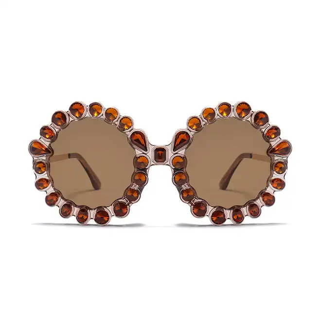 Gran perla de lujo Rhinestone gafas de sol sin marcomujer 