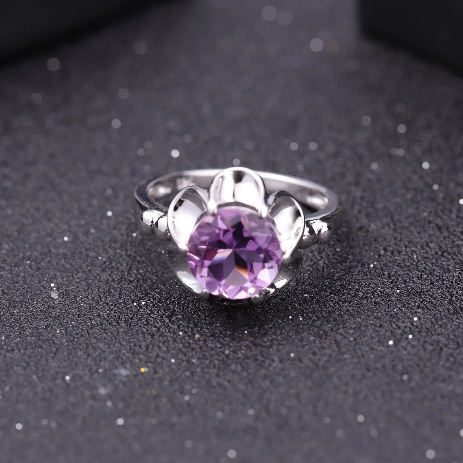 Bleibende natürliche Amethyst Damen Schmuck Edelstein Finger