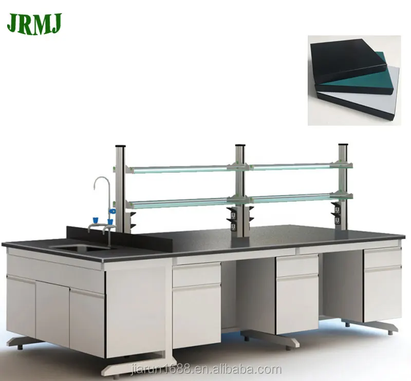 Lab Central Table for School Factory Customized Laboratory test Stand Chemical Laminate Laboratory Working Table
