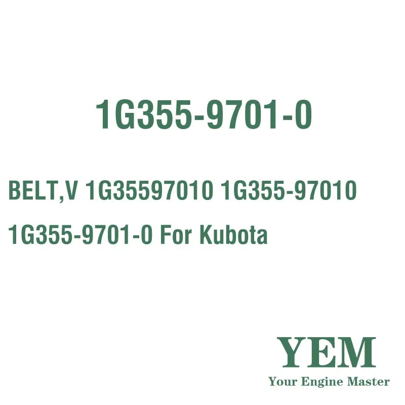 BELT V 1G35597010 1G355-97010 1G355-9701-0 for Kubota