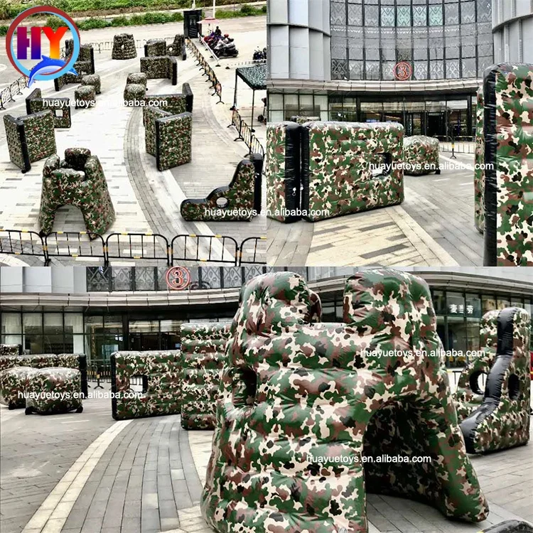 Military Color Inflatable Paintball Bunkers Camouflage Inflatable Air