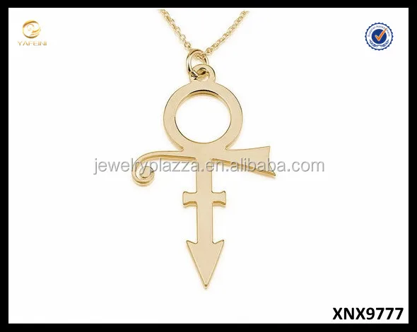 prince symbol necklace gold