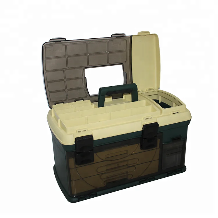 550*300*300mm PP+PC Fishing Tackle Box - High Quality TPE Handle