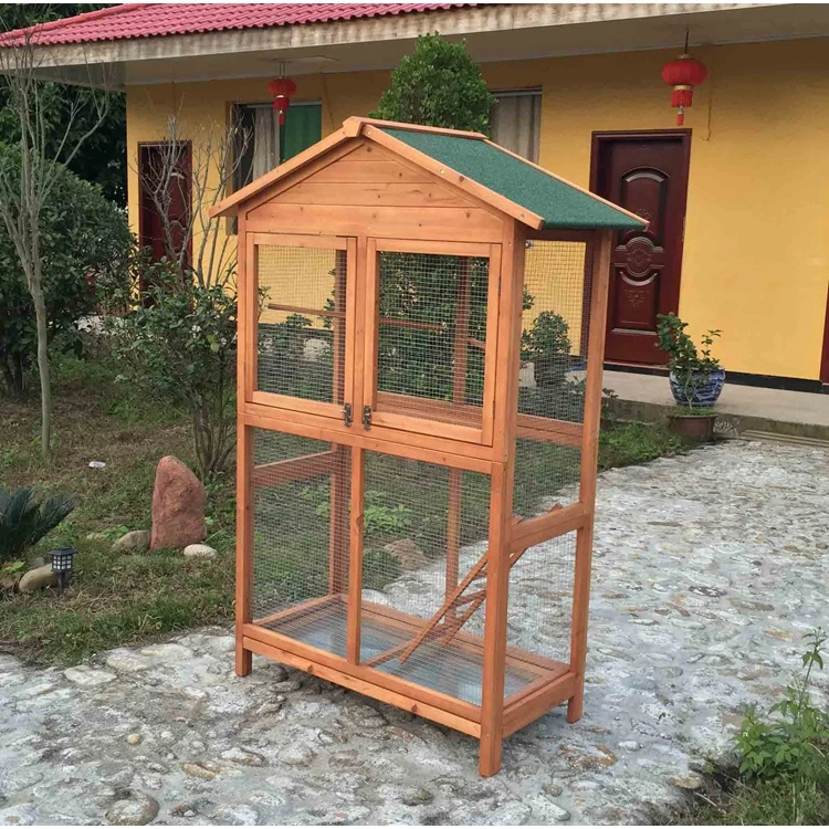 large wooden bird cage