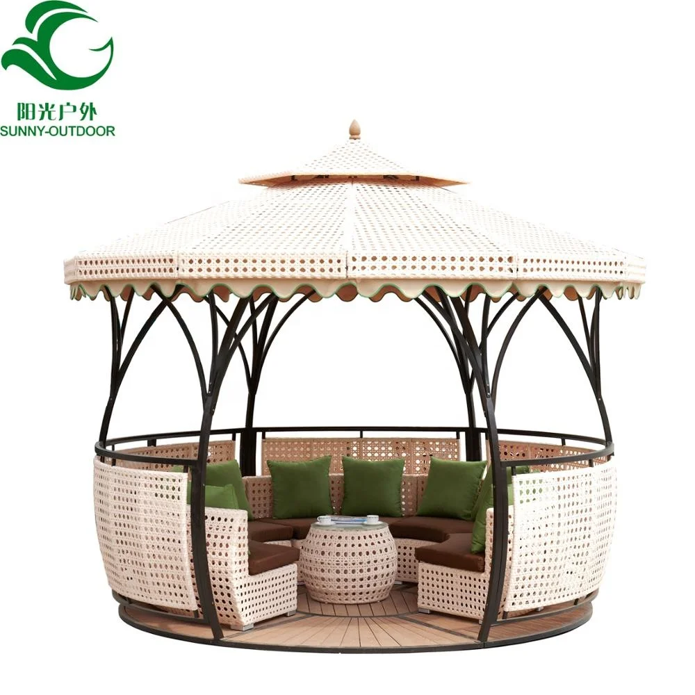 Patio Gazebo Polyester Fabric Pe Rattan Gazebo Ovale Gazebo Outdoor Patio Set Buy Ovale Gazebo Patio Gazebo Polyester Fabric Outdoor Furniture Set Product On Alibaba Com