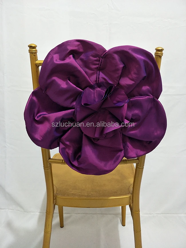 Уникальный чехол на стул для свадьбы с фиолетовым цветком