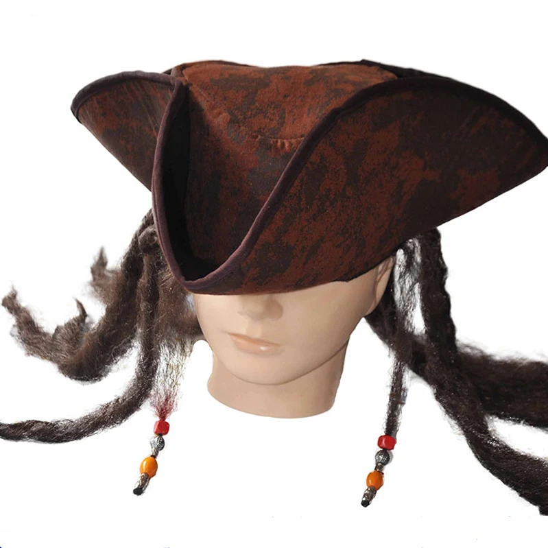 Chapeau De Pirate Smiffys – Avec Dreadlocks Intégrées – Marron – Taille Unique – Pour Halloween, Carnaval