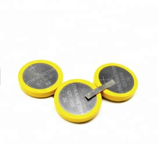 Customized Design Lithium Coin Cell Battery 3V CR2450 540mAh with Solder Tabs Pins