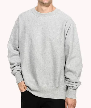 Reverse Weave Grey Crew Neck Sweatshirt Hot Sale Mens Cotton Hoodies
