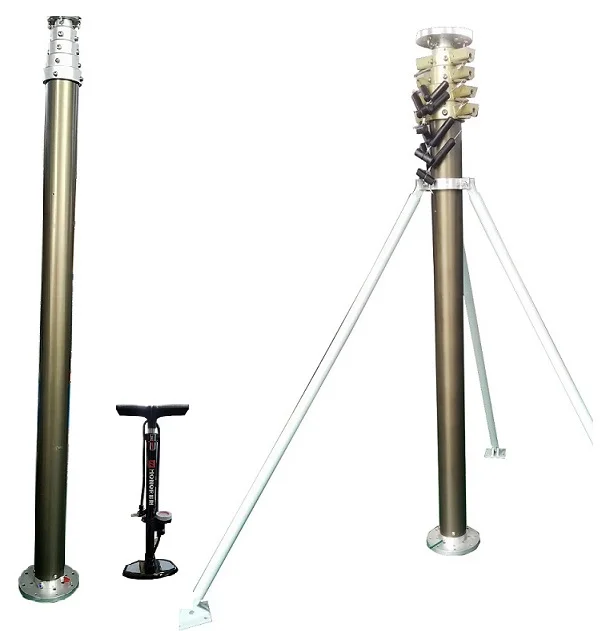 6 to 9 meter ground based telescopic photography sport video pneumatic mast
