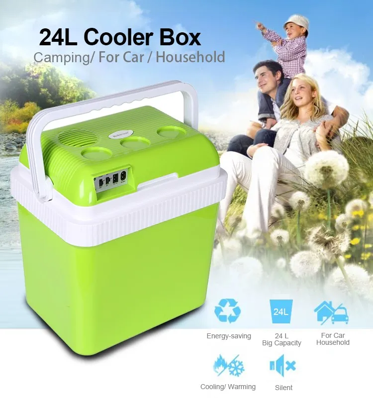 Портативный Электрический охладитель и обогреватель автомобильный холодильник для путешествий переменный постоянный ток емкость 24