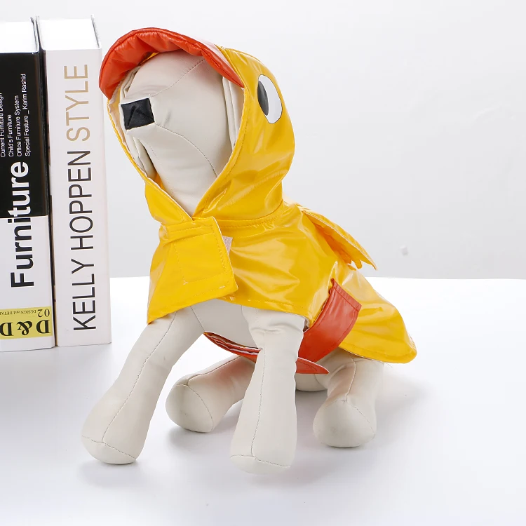 Factory Wholesales Waterproof Pet Raincoat Duck Cosplay  Dog Raincoat with Hood