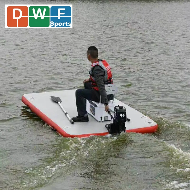 Inflatable Water Floating Platform Air Pontoon Dock Swimming Pool Work Raft