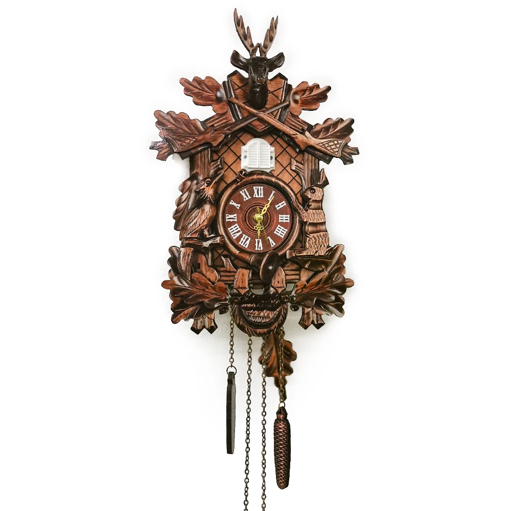Wooden Cuckoo Clock Decorative Wall Clock with Quartz Movement Gift M 