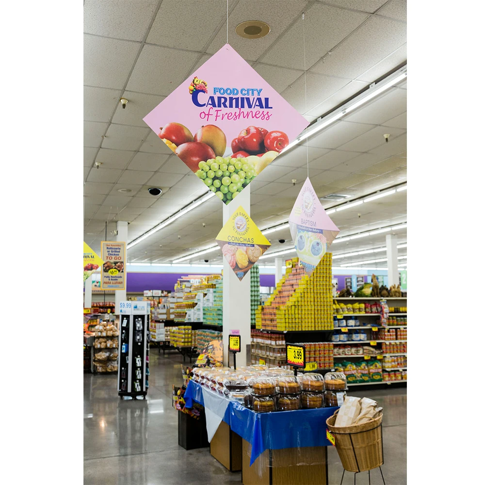 Ceiling Hanging Advertising Banner for Shopping Mall Sales Promotion Event CE Certified Promotional Flags & Banners