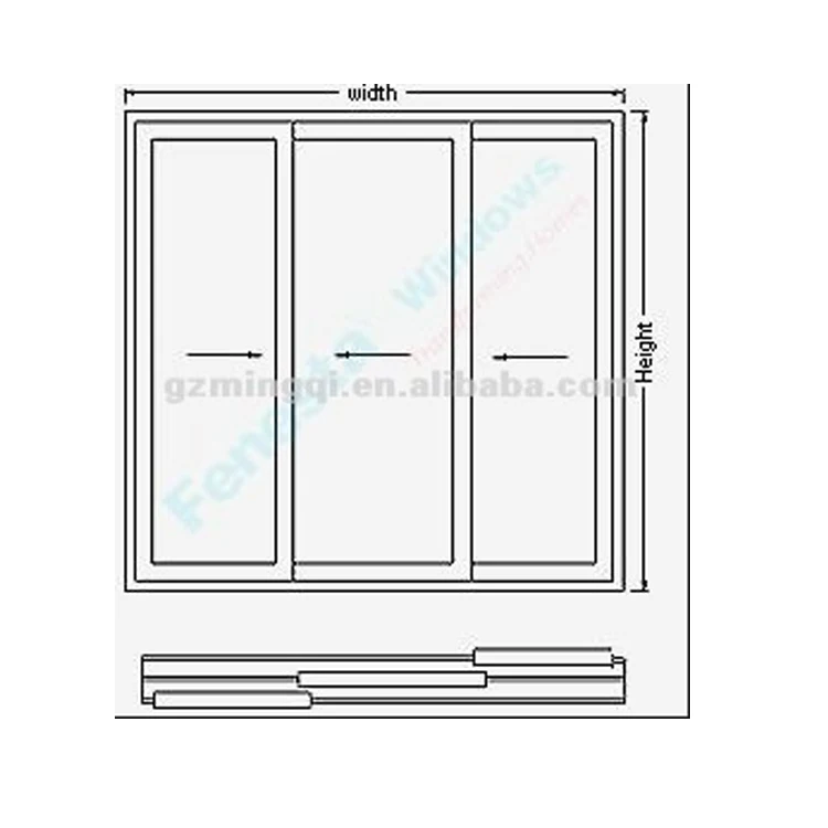 Upvc 3 Panel Sliding Window