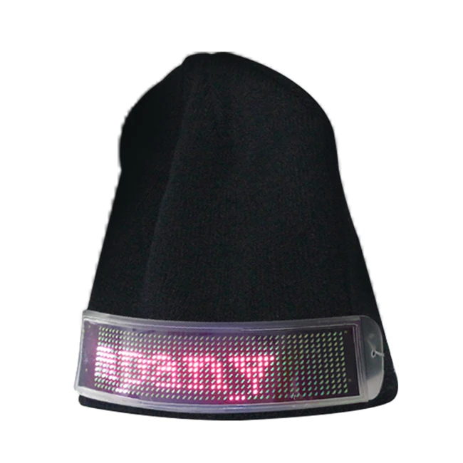 Smart Led Cap USB Recharge DIY Programmable Message Led Hat Led Display Moving Hat