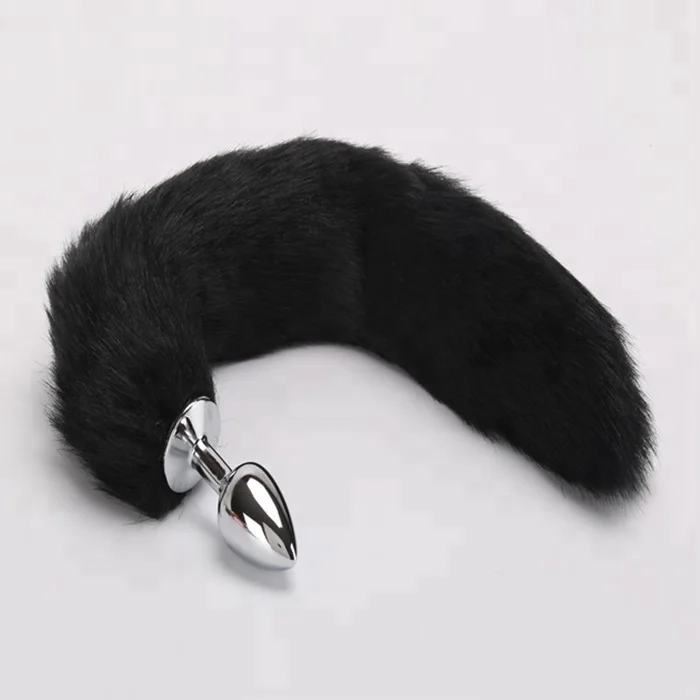 popular style artificial fox tail metal anal plug adult product