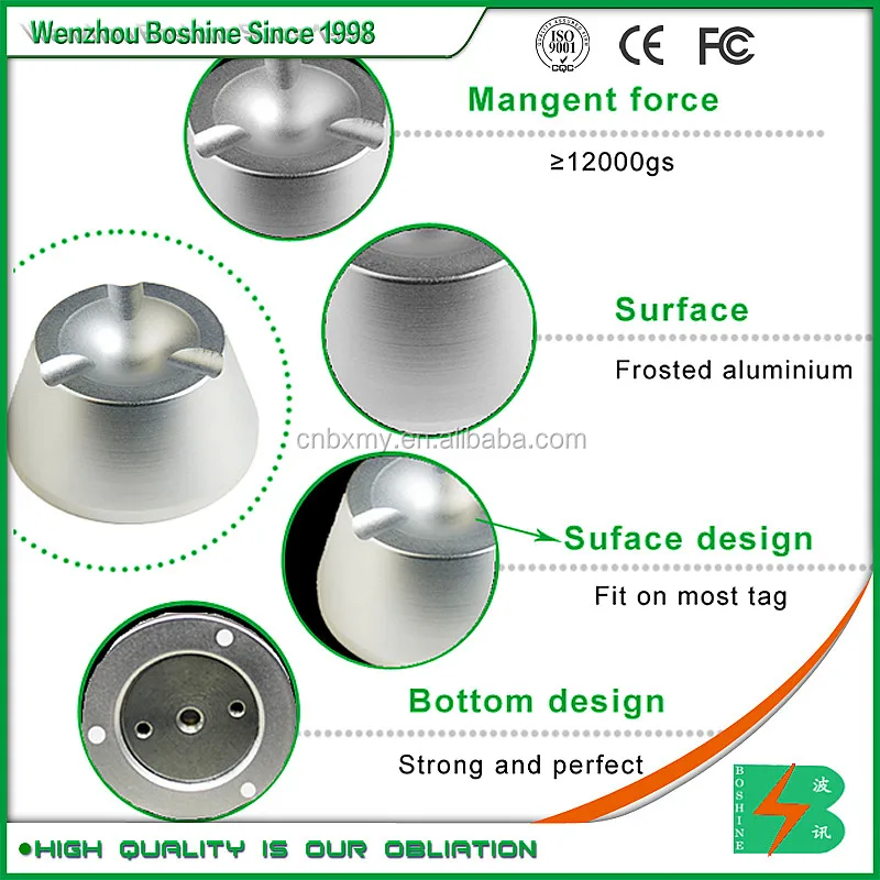 Supermarket Application Metal EAS System Magnetic Remover round Key of Hard Tags 10000 Gauss Magnet EAS Ink Tag Detacher