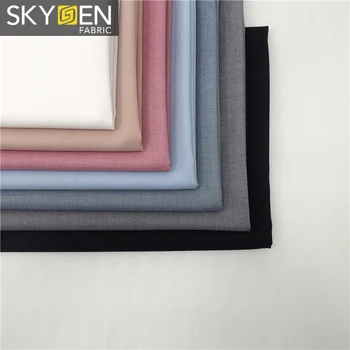 Skygen wholesales 160gsm polyester rayon spandex fabric rayon fabric solid color tr fabric