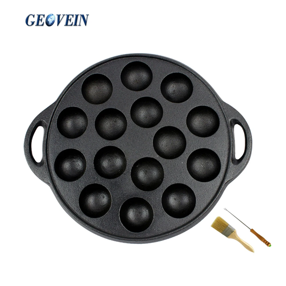 9 Hole Cast Iron Aebleskiver Pan