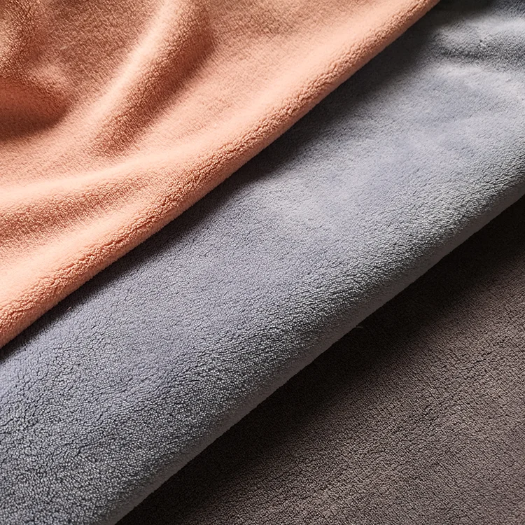 
 Основовязаная Двусторонняя бархатная Коралловая флисовая ткань из 100% полиэстера  