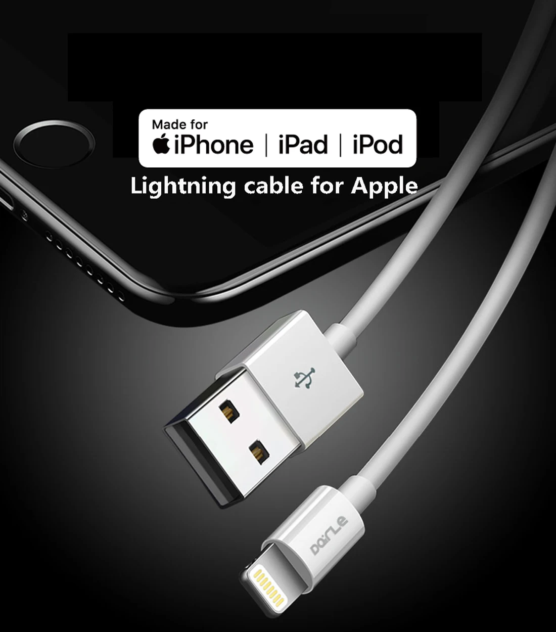 MFi Сертифицированный для Apple iPhone 8/7/6s Быстрая зарядка lightn usb кабель передачи данных оригинального зарядного устройства
