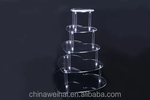 5 TIER LIGHTED HEART ACRYLIC CUPCAKE PARTY WEDDING CUP CAKE DISPLAY SHOW STAND