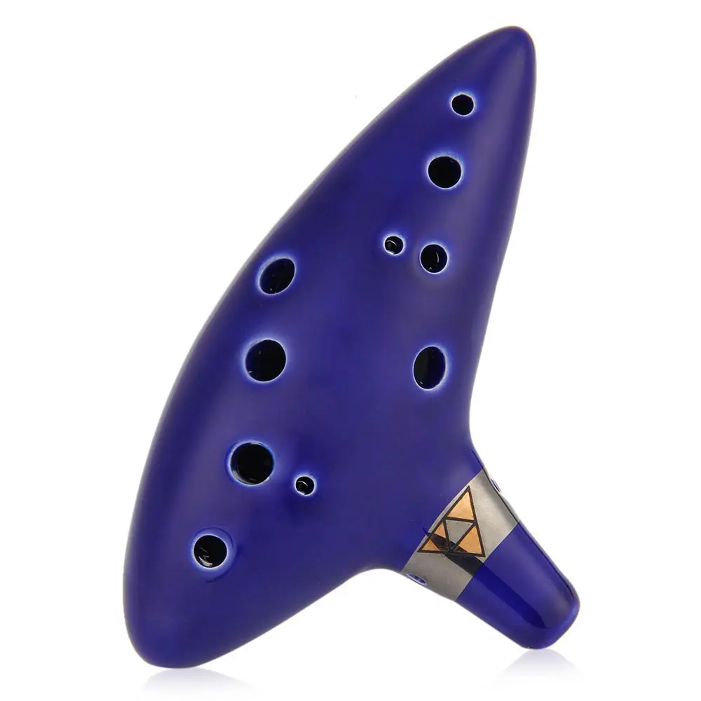 12 Hole Ocarina Ceramic Alto C Legend of Zelda Ocarina Flute Blue Instrument Blue 