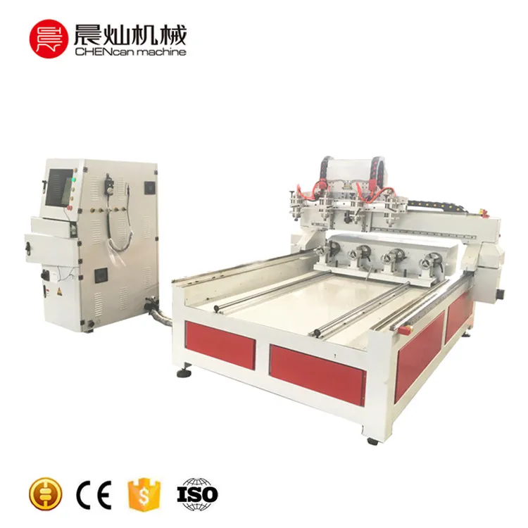 4 Heads 3d 4 Axis Multi Spindles CNC Router with Rotary