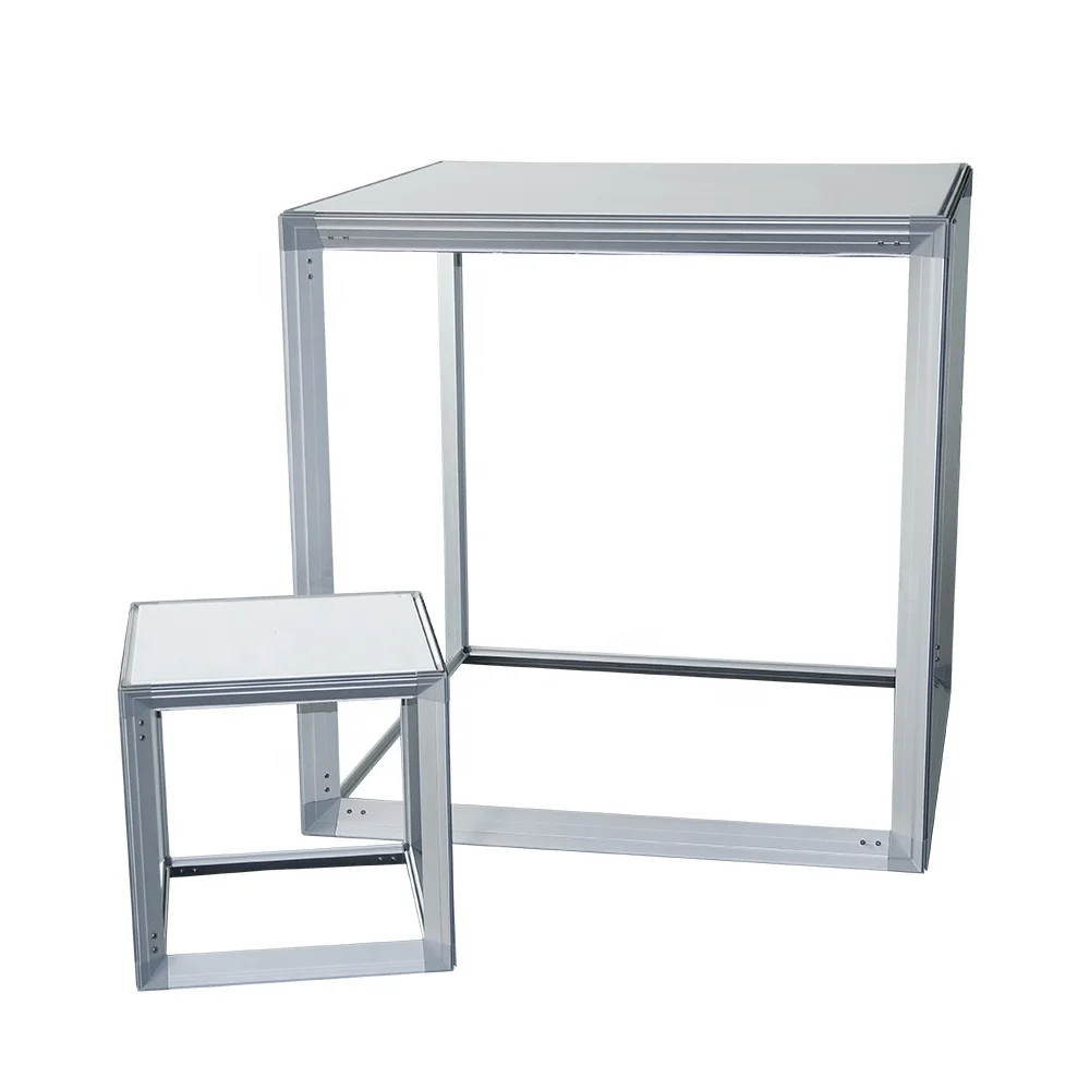 Portable Aluminum Light Cube Display with Graphic