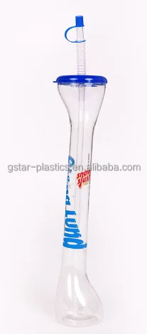 Пластиковые чашки для двора со светодиодом/чашка для двора с длинным горлышком с крышкой/прозрачная чашка для двора с соломинкой