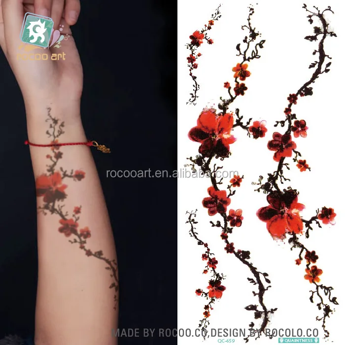 QC-657/Fashional Charm Rose Flower Tribal Bracelet Tattoo New Sticker Temporary Tattoo for Women